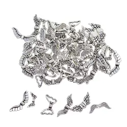 60 Pcs Angel Wing Charms Pendants Spacer Beads for Necklaces Bracelets Earrings Jewelry Making Supply Bracelet DIY Crafting