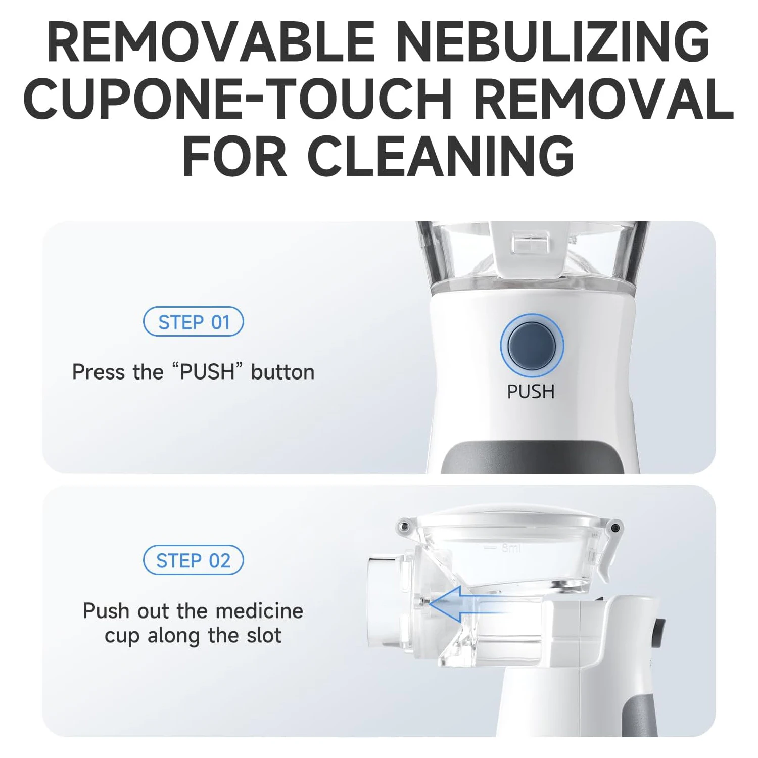 8 مللي كوب الأدوية وقناع الوجه ليوول يده المحمولة استنشاق البخاخات شبكة البخاخة للأطفال الكبار البخاخات #3