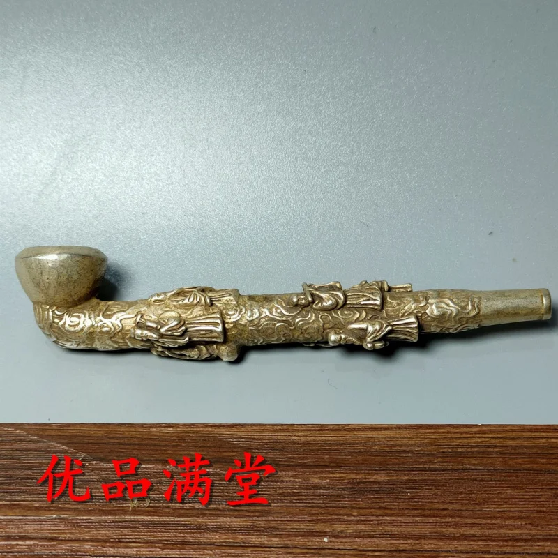 タバコホルダー喫煙セット,アンティーククラフト,白い銅,苦しめられたストレート,8人の不滅,卸売