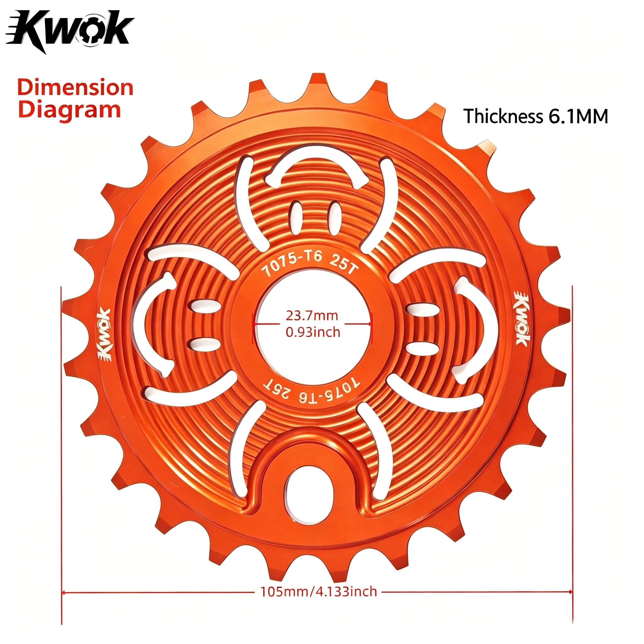 BMX Sprocket BMX Chainwheel 1/2"*1/8" 25T Lightweight Aluminum Alloy 7075 CNC Bicycle Racing Performance Bike Chainring Parts - view 4