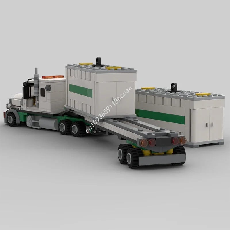 487PCS MOC Transporter Air Cargo Truck & Container Trailer Modular Model Building Blocks Stacking Bricks Creative Toys Kid Gift