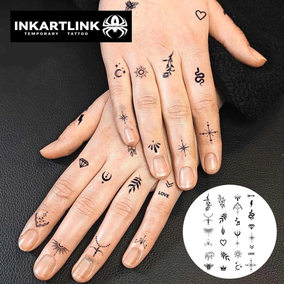 Henna Finger Temporary Tattoo,Lasts To 15 Days New Technology Magic Waterproof Semi Permanent Sticker.