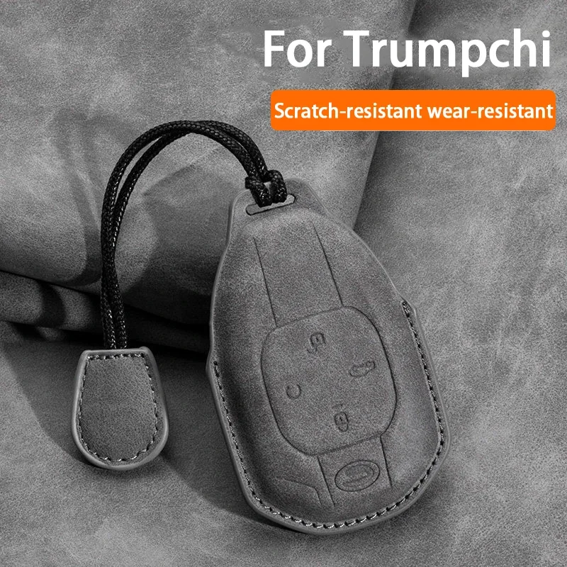 Leather Car Smart Key Case Cover Shell For Trumpchi GAC 2021 Empow J11 J12 J13 J14 J15 J16 GS Car Key Protection Shell Holder