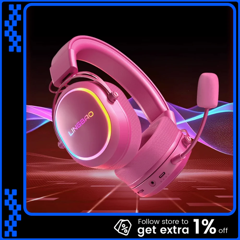

LingBao T9 Pro Max Wireless Headphone 4-Mode Wireless Headphone 50mm Composite Diaphragm 7.1 Channels Gaming Headset 11 PC Gift