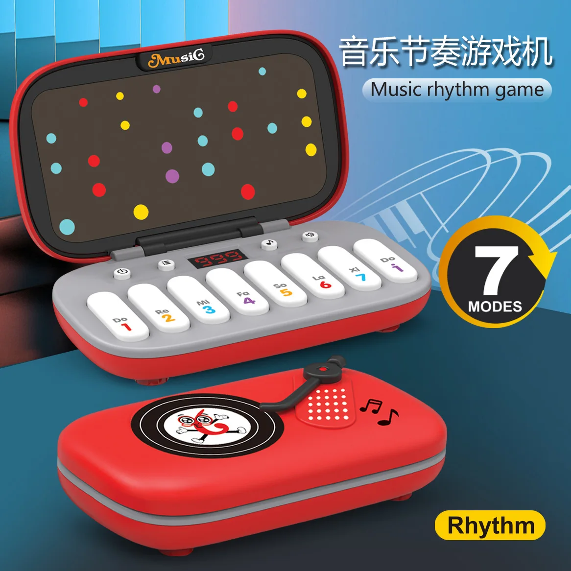 

Rhythm Master, музыкальная игровая консоль, 7 режимов, функция отключения, карманное пианино, интерактивные игрушки для детей, подарки на день рождения