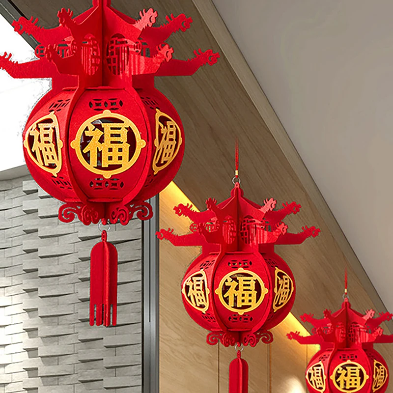 Traditional Chinese Red Lantern Chinese New Year Decoration Red Lantern With Tassel Chinese Spring Festival Decor Party Supplies