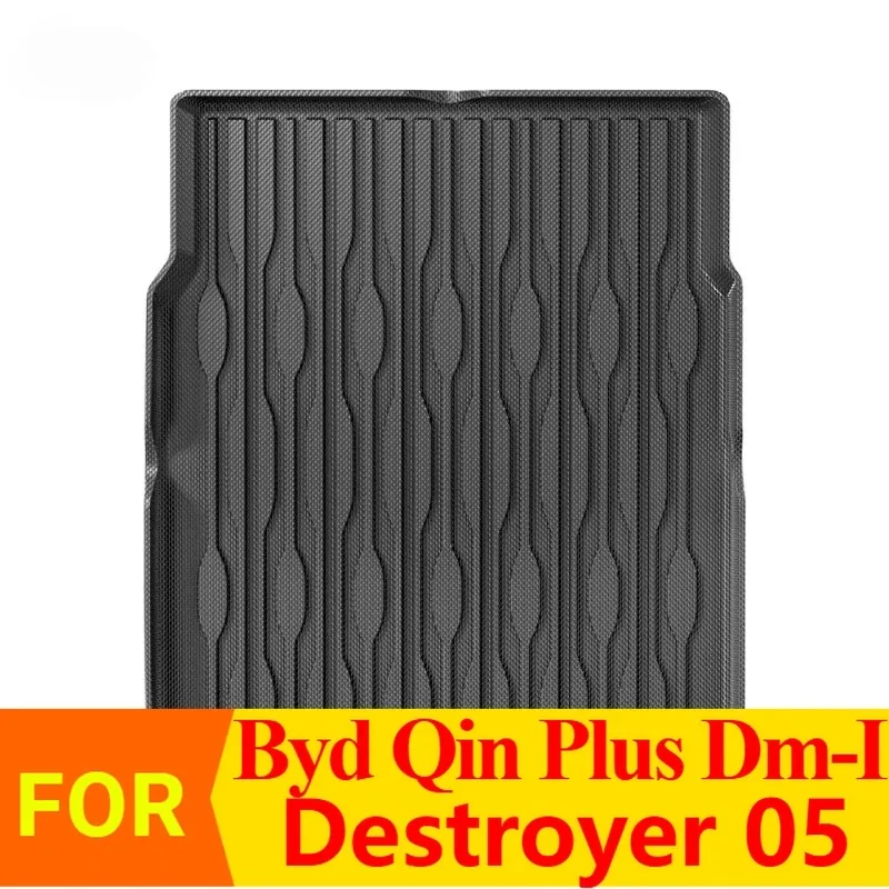 New Premium waterproof non-slip 3D TPE Rear Trunk Mat for Byd Qin Plus Dm-I/Destroyer 05，All Weather Dustproof Black Interior