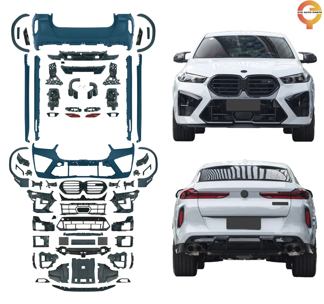 2023-2025 for  X6 G06 Front and Rear Bumper Red Plastic Non-Destructive Installation New Condition