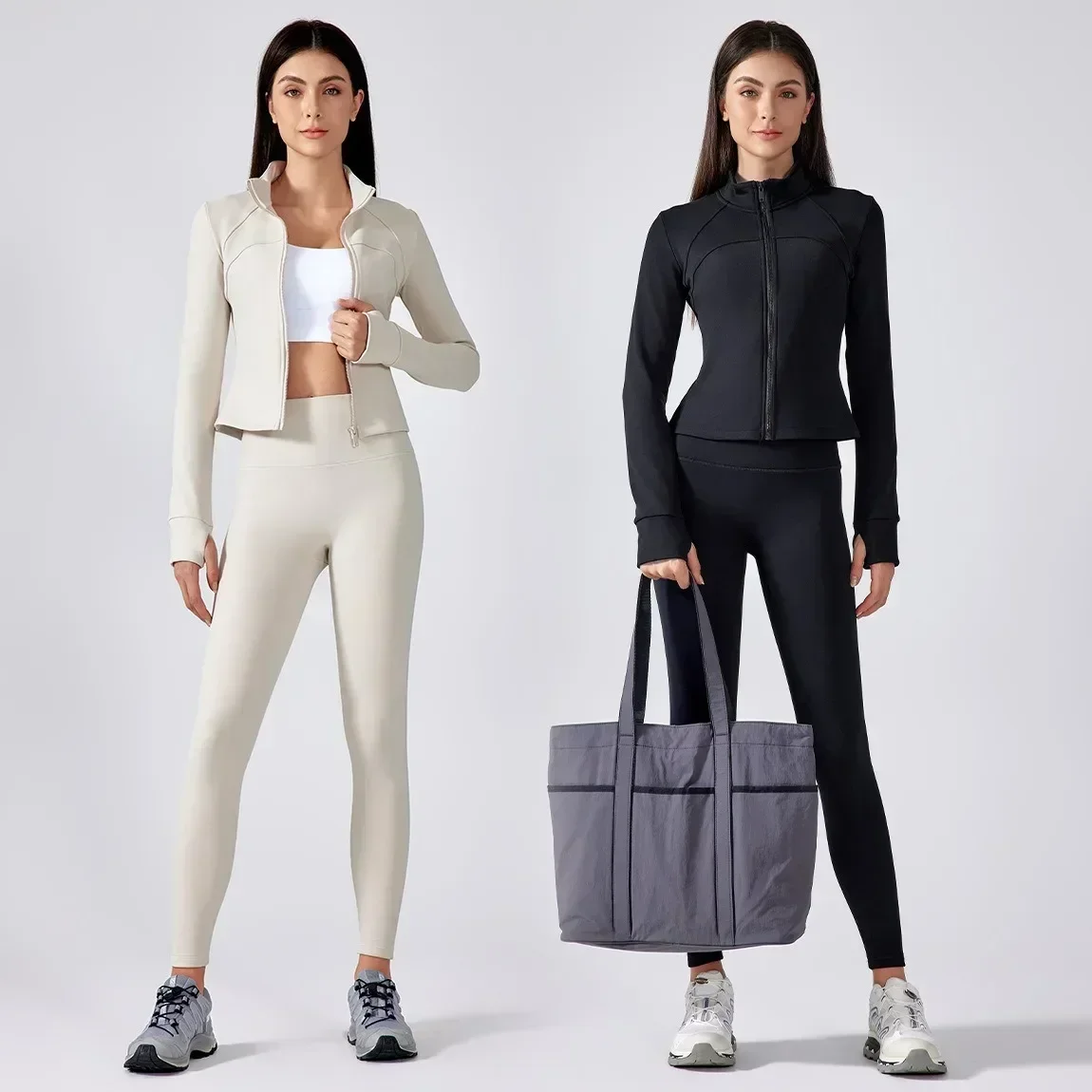 Chaqueta deportiva de otoño e invierno de limón para mujer, chaqueta de Yoga de manga larga para gimnasio, abrigo polar con cremallera completa, ropa de entrenamiento cálida para exteriores