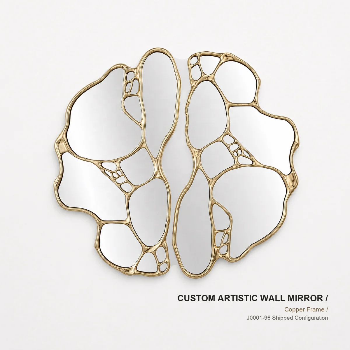 Custom Copper Frame Wall Mirror For Hotel Villas And Interior Design Projects
