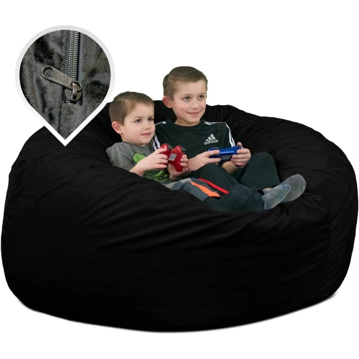 Bean Bag Chair Cover in Multiple Colors: Cover ONLY. (4000, Black Fur)