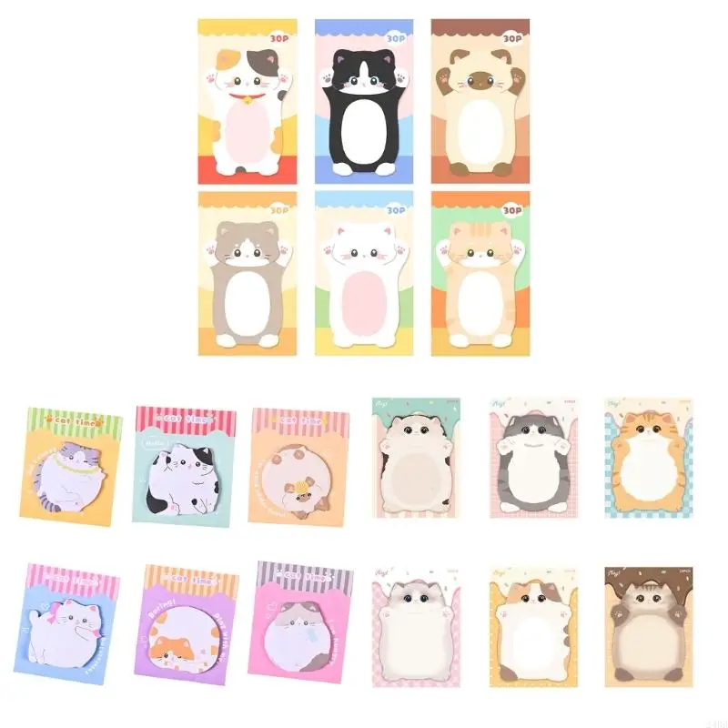 Multipurpose Cartoon Animal Design Adhesive Note Reusable Selves Write Sheets for Office and School 24BB