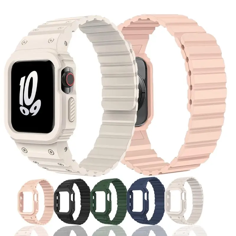 Magnetic Silicone Sport iWatch Series 11/10/9/8/7/6/SE 3 Strap Bracelet for Apple watch Ultra 3 2 Band 49 46 45 44 42 41 mm