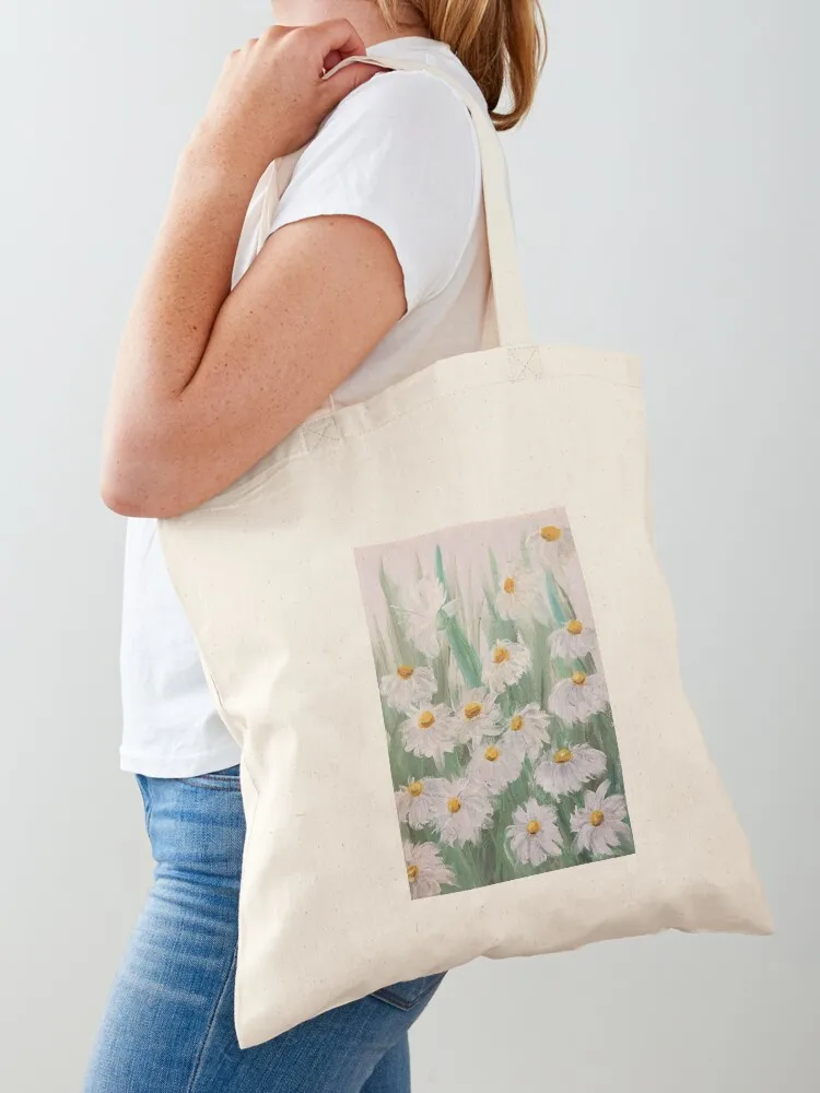 

Spring Daisy Field Tote Bag Portable shopping bag sacs de shopping reusable shopping bags cute pouch bag