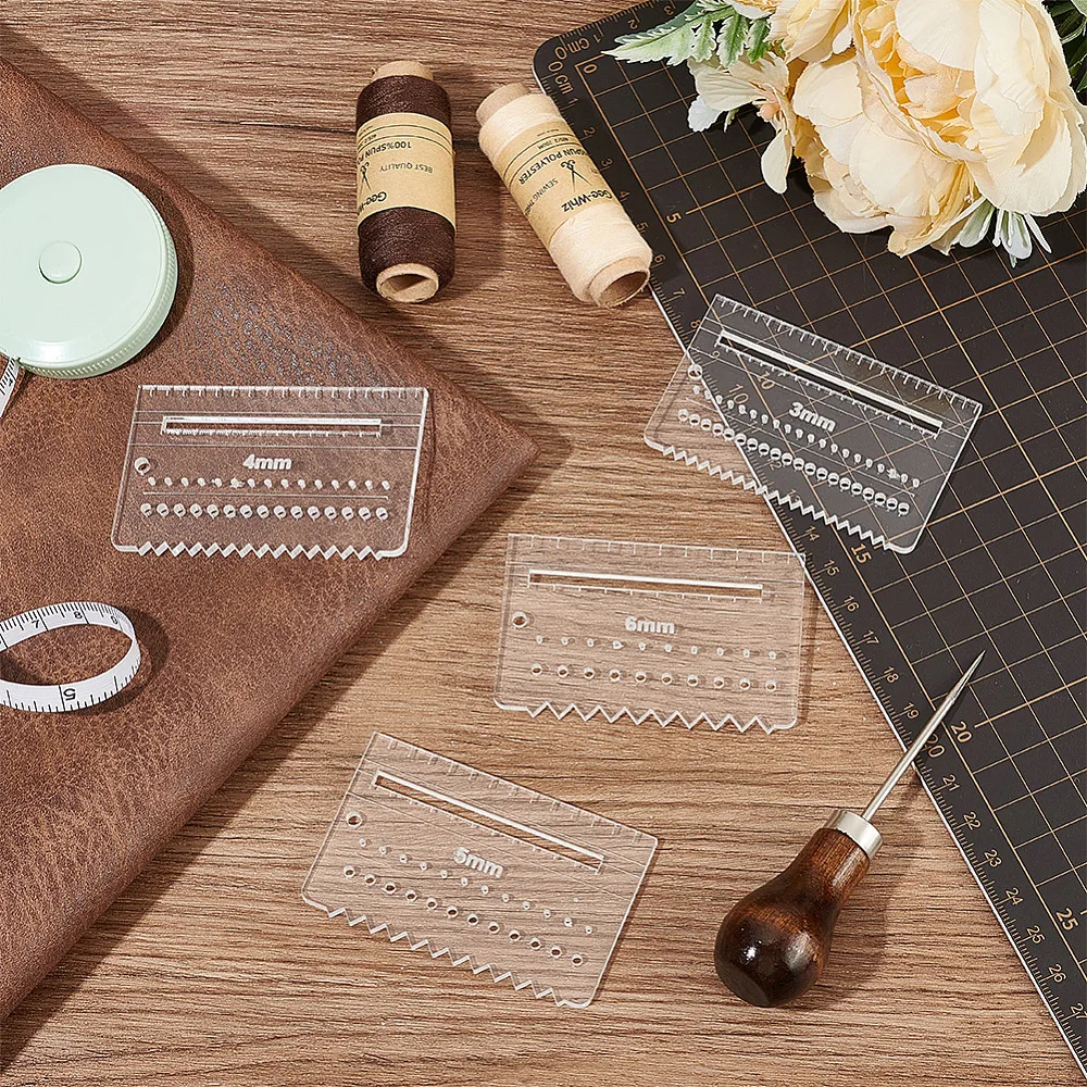 Leatherwork Ruler - Juego de 4 reglas de posicionamiento
