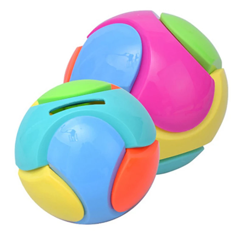 1pcs DIY Puzzle Toys Piggy Bank Plastic Colorful Round Ball Design 3D Children Puzzle Toys Saving Coins Money Storage Box