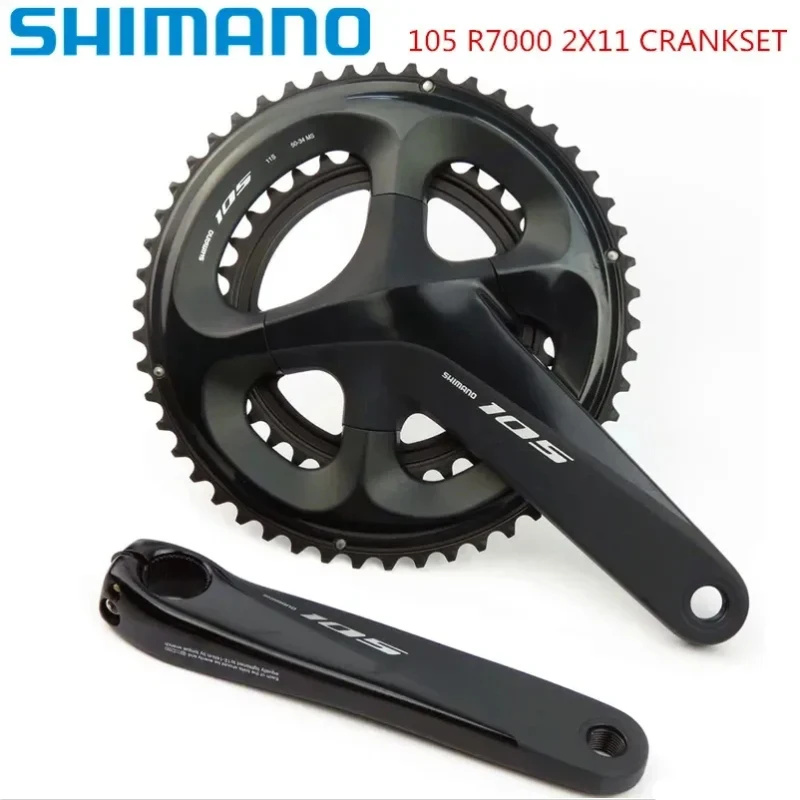 Shimano 105 R7000 Kurbelgarnitur 2x11 Geschwindigkeit R7100 2x12s 165/170/172,5/175mm 52-36T/53-39T/50-34T Rennrad Fahrradkurbel Update 5800