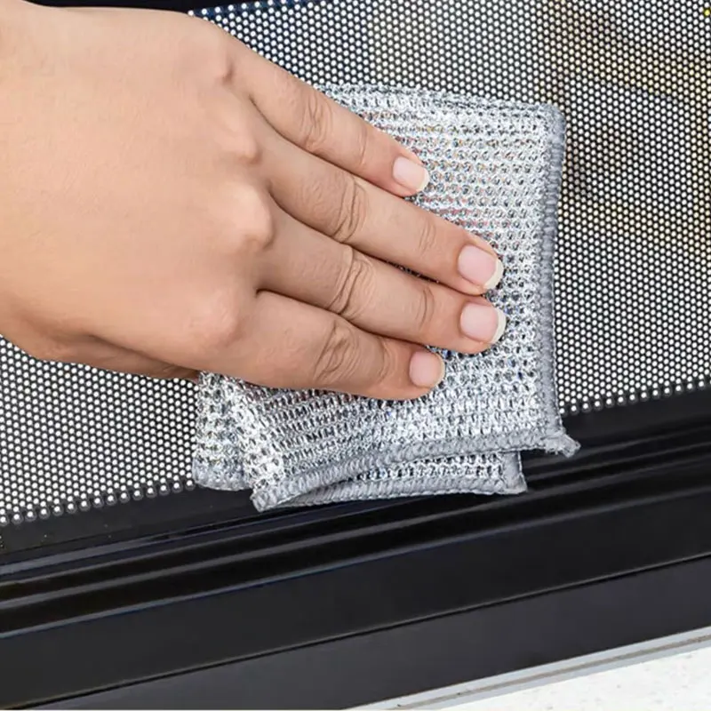 10 قطعة أطباق أسلاك الفولاذ متعددة الأغراض غير قابلة للخدش قابلة لإعادة الاستخدام تنظيف الملابس خالية من الرائحة فرك الملابس للأطباق تجهيزات المطابخ المطبخ