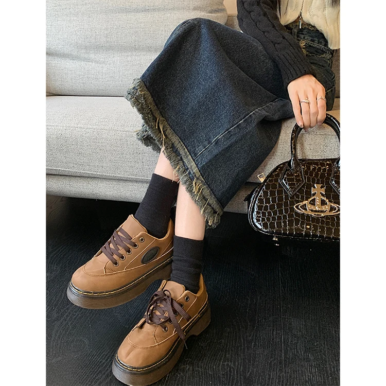 

Ретро-юбка из денима в гонконгском стиле с высокой талией, А-силуэт, женская, весна-осень, больших размеров, стройнящая, длинная, скрывающая недостатки фигуры