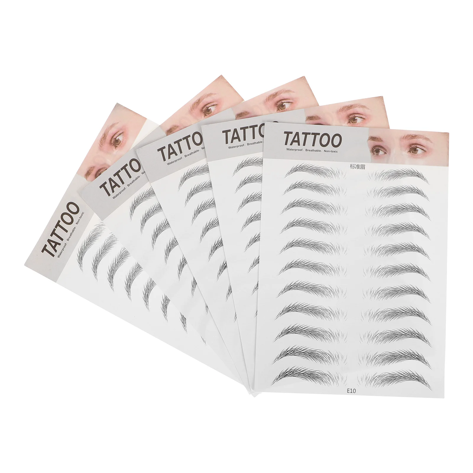 5 قطعة 6d ملصقات الحواجب تشبه الشعر الأسود مقاوم للماء تقشر العين المؤقتة الحاجب ملصق واقعية ماكياج الطبيعية الحاجب #2