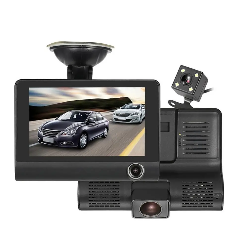 New 1080P 3-Lens Dash Cam Full HD G-Sensor Car DVR Recorder 170° Wide Angle Rear Camera for Car