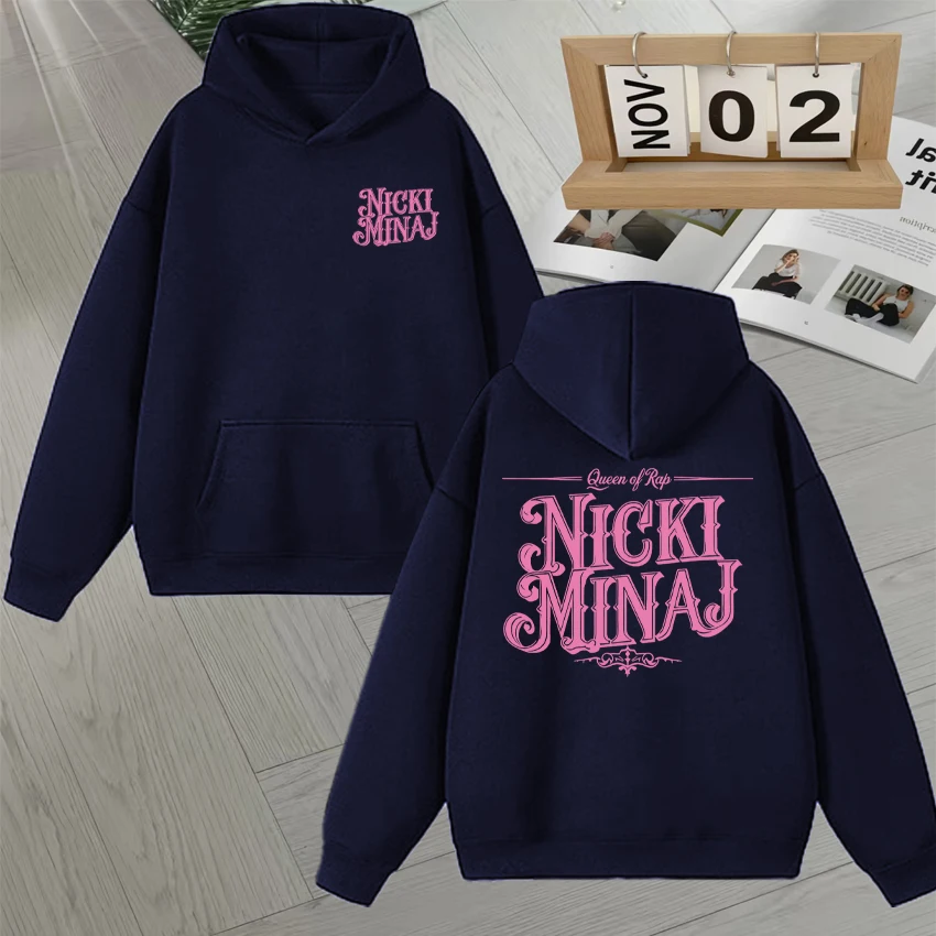 Fashion Nicki Minaj Graphic Double Sided Print Hoodie Long sleeve Men Women Long sleeve Fleece Unisex Autumn Winter Sweatshirts view 3