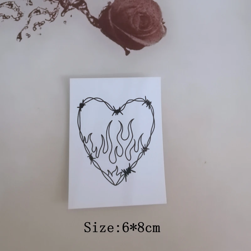 50pcs/Set Wholesale Heart Black Waterproof Temporary Tattoo Stickers Cool Fashion Men Women Small Figure Body Art Fake Tattoos