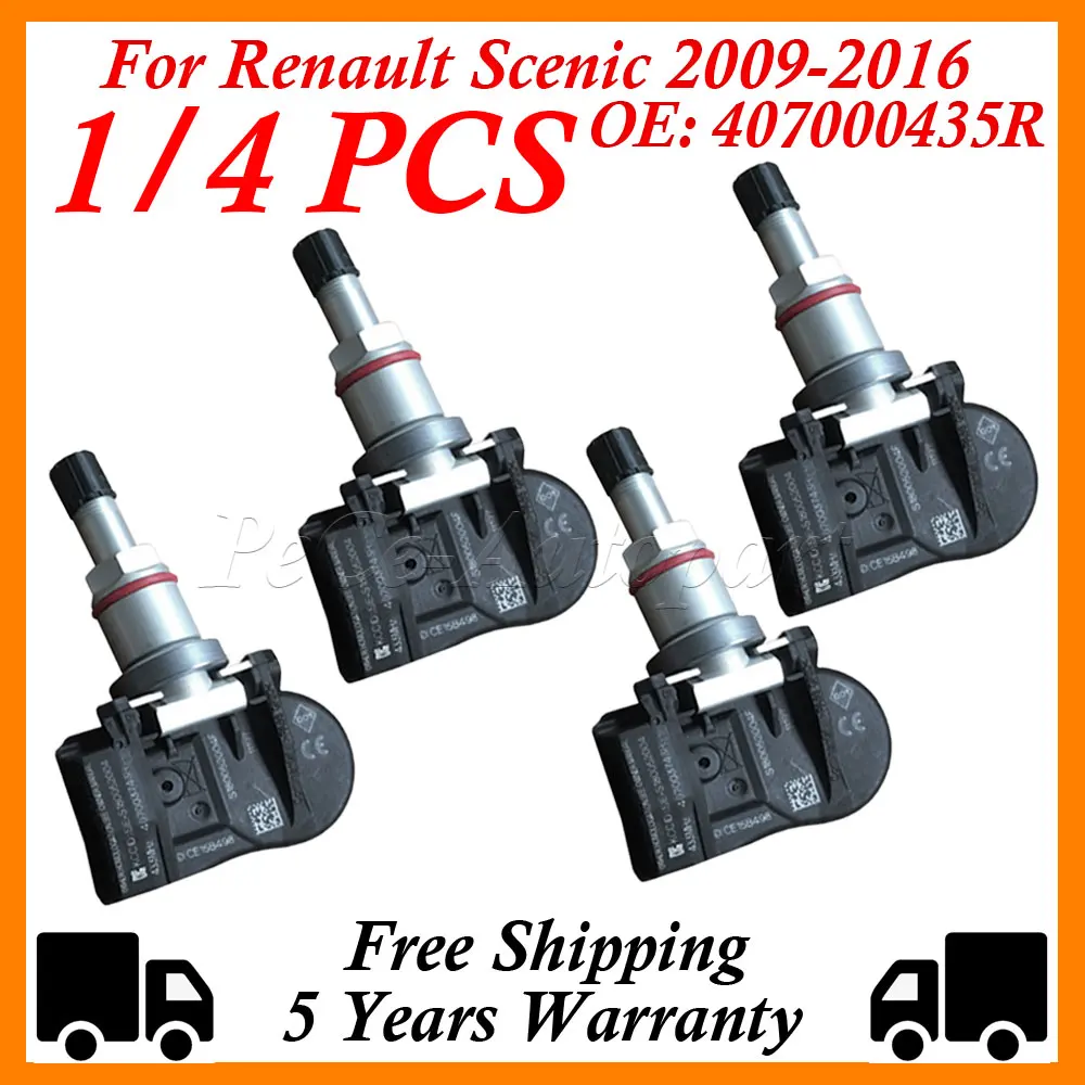 1/4PCS 407003743R 407000435R For Renault Scenic 2009-2016 407000435 TPMS 433MHZ Car Sensor Tire Pressure Sensor Replacement part