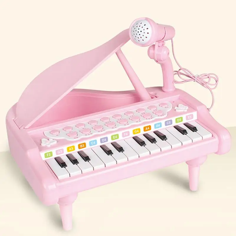 Toy Keyboard 24 Keys Music Toy With Microphone Music Instruments Early Development Toys For Beginners Boys Girl Ages 3-6