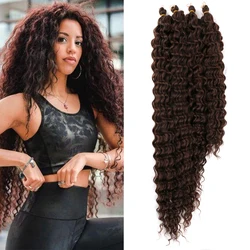 Dairess Synthetic Afro Curls Braiding Hair Extensions Long 4X Deep Wave Twist Crochet Hair Ariel Curl Hair Bundles For Women