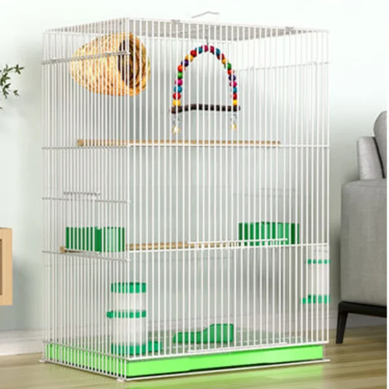 Grands accessoires d'oiseaux noirs en métal, mobilier d'extérieur pour animaux de compagnie, hamster, lapin