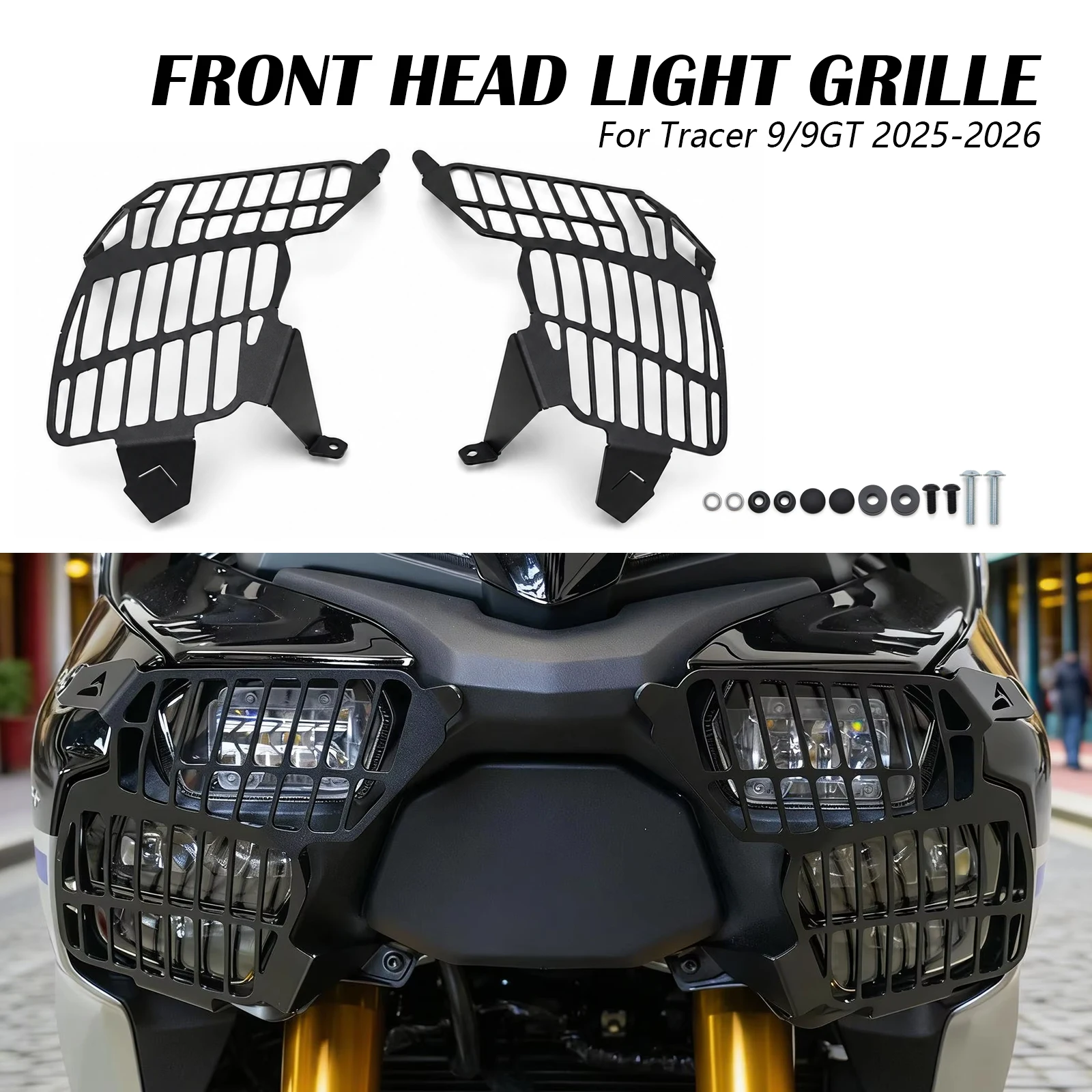 For Tracer 9 GT Tracer9GT 2025 Tracer 9GT 2026 Front Headlight Head Light Lamp Net Protection Grille Guard Cover Mesh Lampshad
