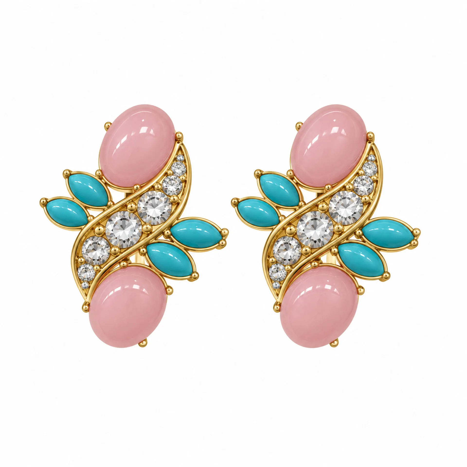 Luxury Retro Natural Stone Tiger Eye Stud Earrings, Copper Inlaid Zircon, Trendy Premium Women Jewelry Gift