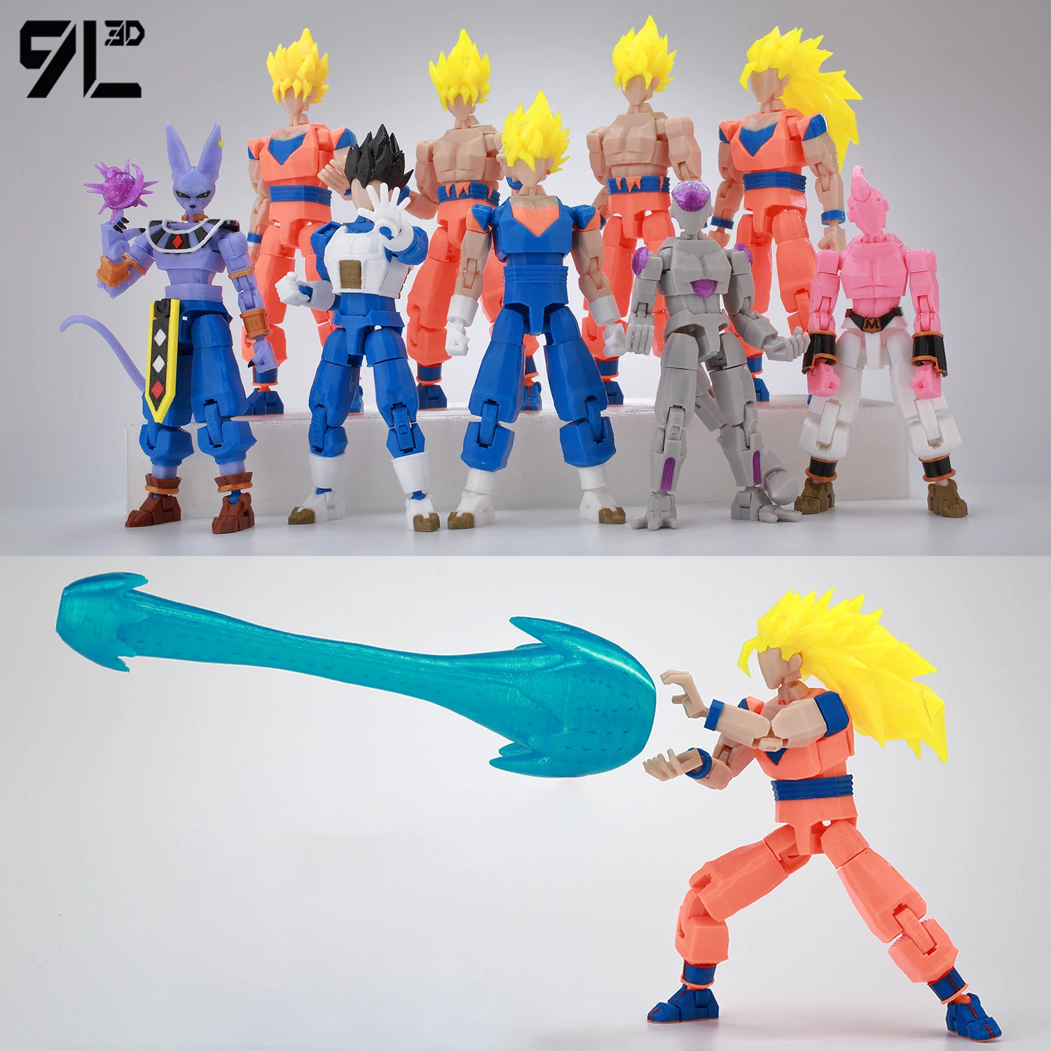 9L3D Printed Dragon Ball Son Goku Vegeta​ Beerus Frieza Anime Lucky13 Dummy13 Titan13 Action Figures Multi-Jointed Movable Toys