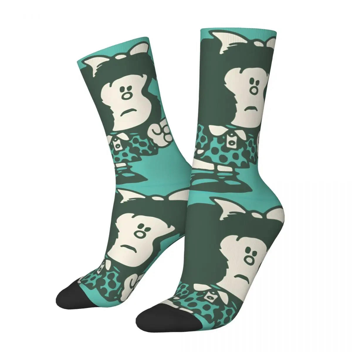 

Happy Men's Socks Dico Io Retro Mafalda Cartoon Street Style Casual Crew Sock Gift Pattern Printed