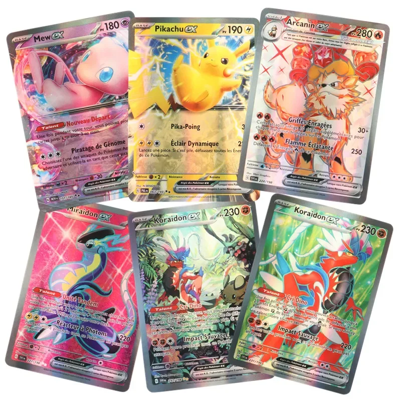 60-120Pcs French Pokemon cards Koraidon Miraidon EX Anime collect trading Card Birthday gift for children