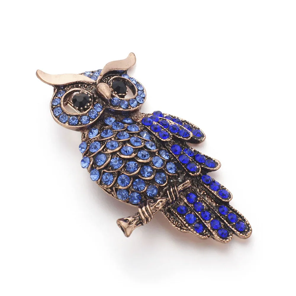 Arrival Chic Cute Crystal Owl Brooches For Women Girl Wedding Bouquet Vintage Wedding Hijab Scarf Pin Up Buckle Z028