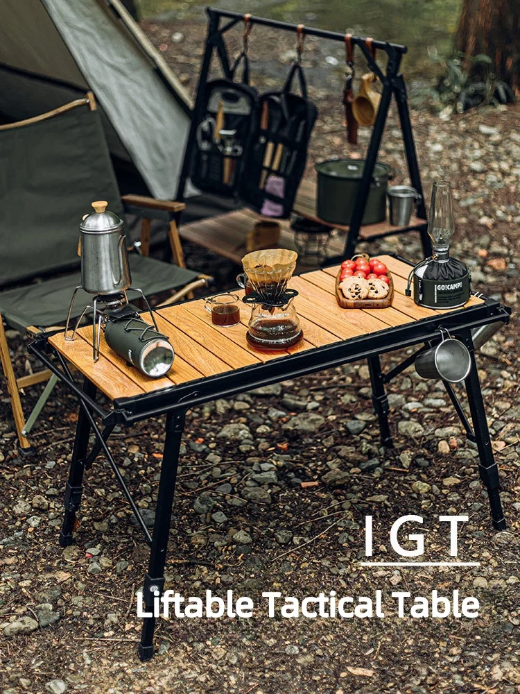 

Outdoor Folding IGT Table Portable Aluminium Alloy Lightweight Liftable Picnic Barbecue Table Camping Tactical Table New