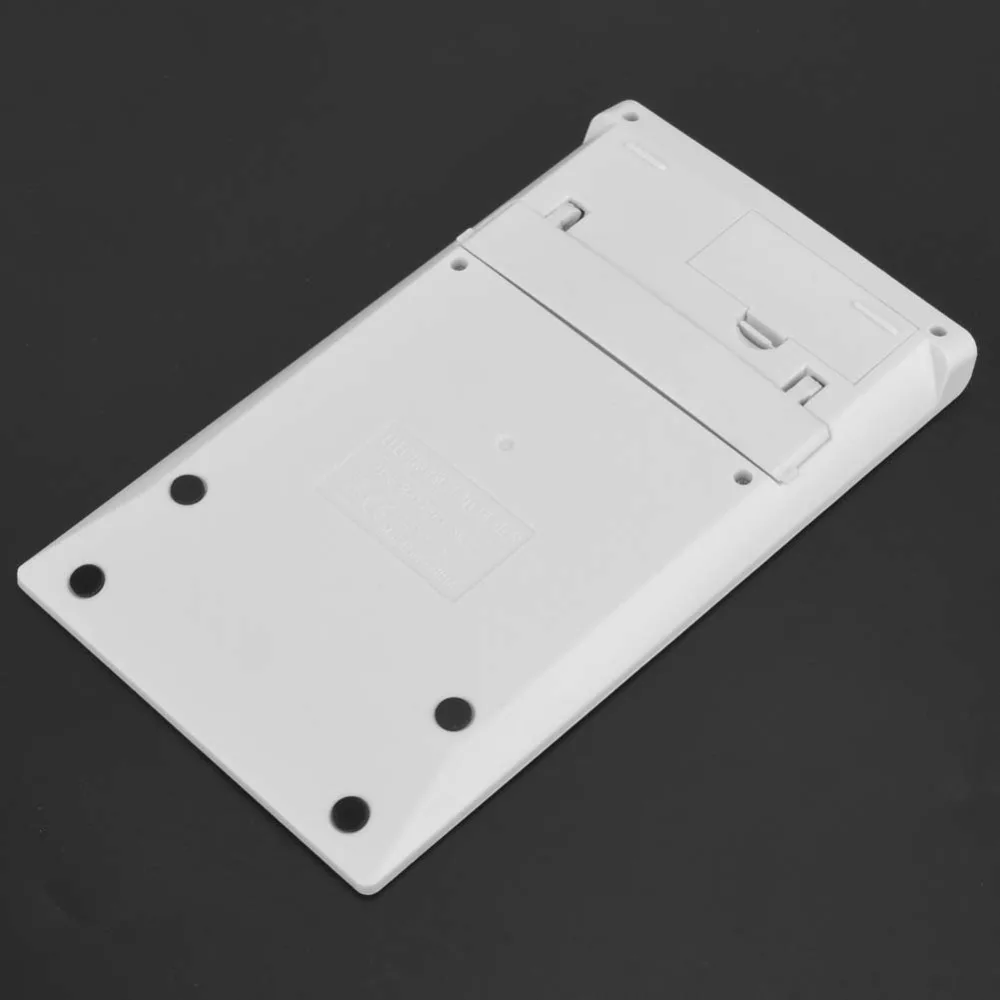 Portable 12 Digits Calculator Dual Powered Crystal Button Desktop Calculator Solar White Solar Calculator Home
