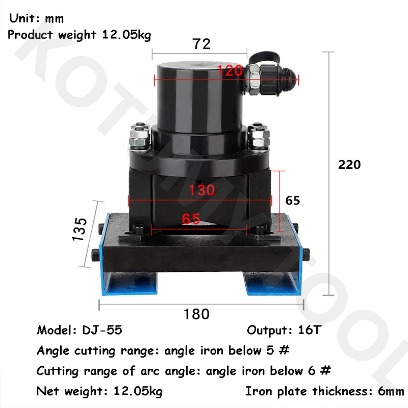 DJ-55 Multifunctional Angle Iron Cutting Machine Angle Steel Cutter 16T Hydraulic Angle Iron Chamfering Machine Processing Machi