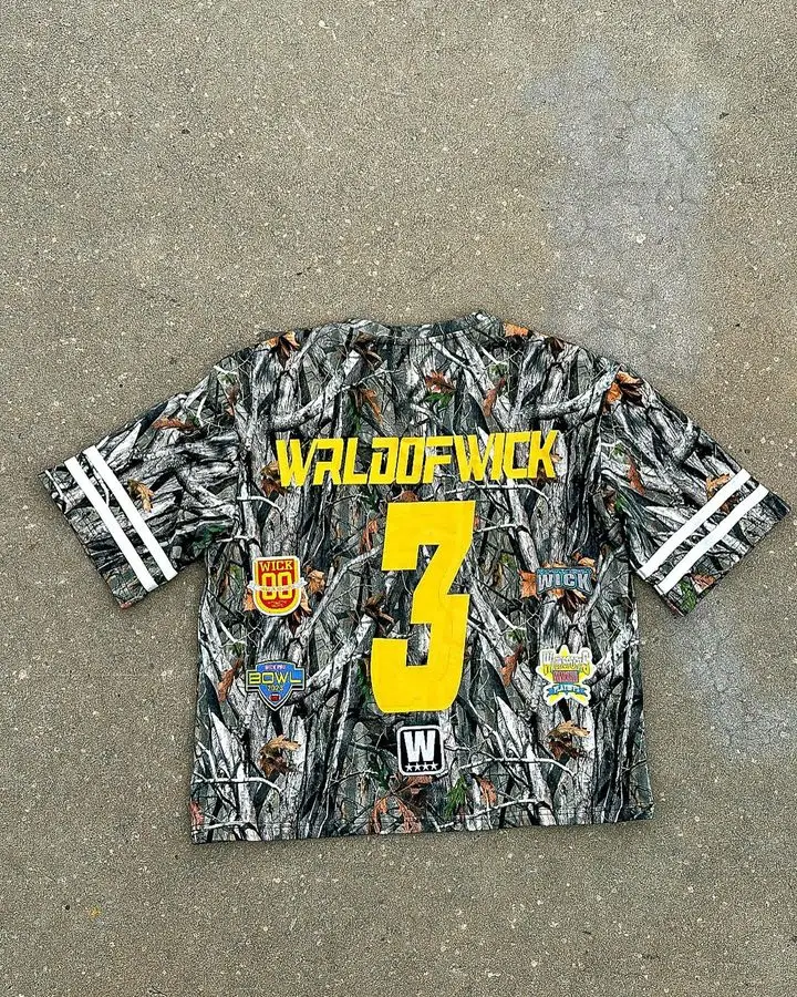 Streetwear Jersey Y2K T Shirt Hip Hop Camouflage Graphics Oversized Baseball Uniform Sportswear Jersey Mens Short Sleeved Tops