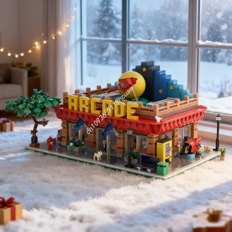 

2321 шт. MOC городской аркад, модульная модель, строительные блоки, архитектура, сборка, образование, кирпич, детский рождественский подарок, игрушка на день рождения