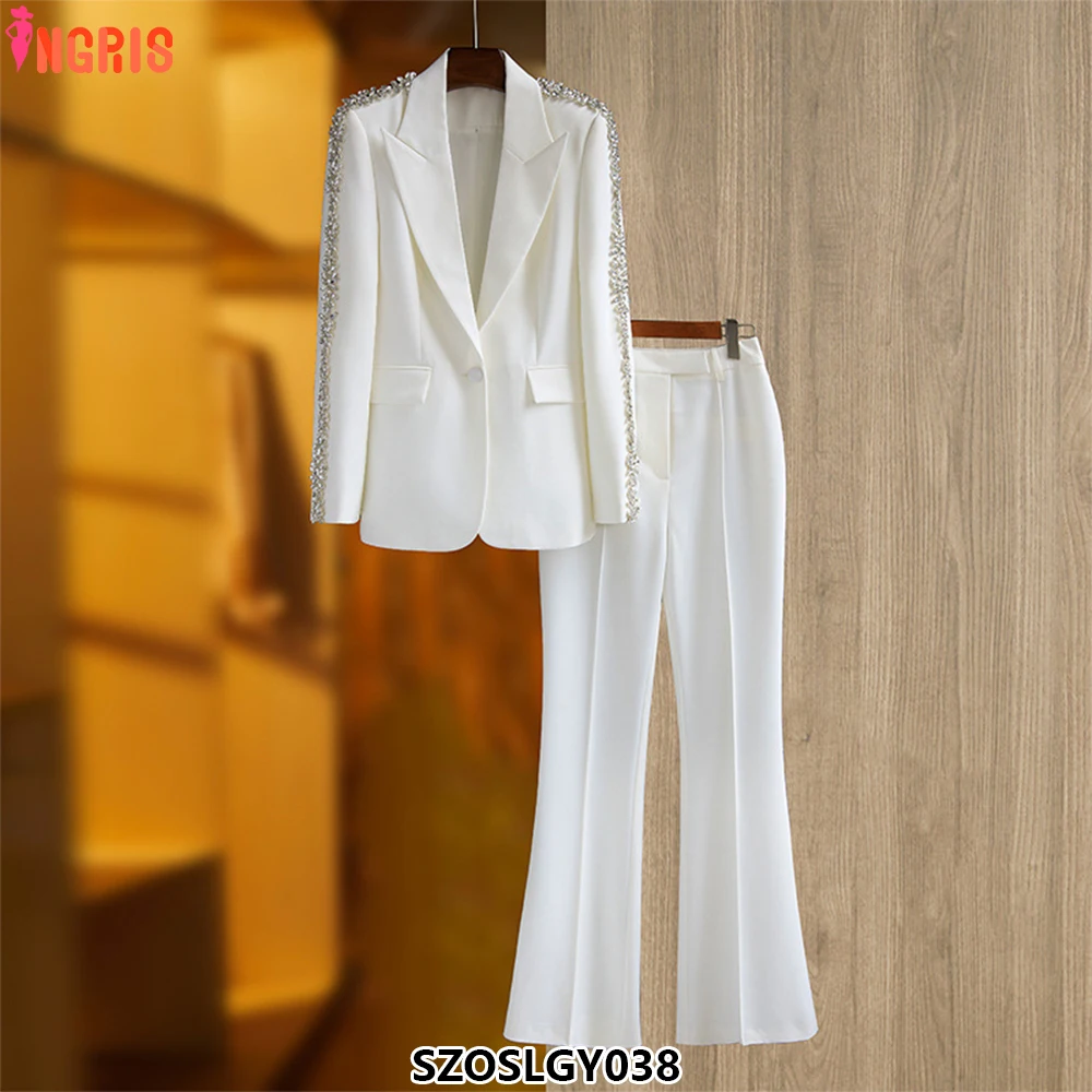 

Toyi Women's Suit Sexy Luxury Solid Color Long Sleeve Front Lace Lapel Suit Jacket-SZOSLGY038