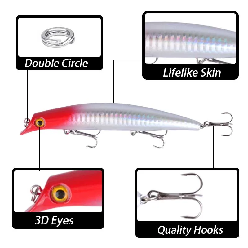 Señuelo Minnow flotante 12.2 cm para pesca de agua salada - imagen 3