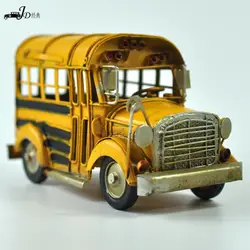 Retro Vintage Ijzeren Bus Ambachten Ornament Decoratie Amerika Auto Model Antieke Home Decor Retro Auto Decoratie Accessoires