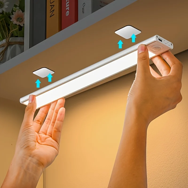 Rechargeable Human Body Induction Cabinet Light Magnetic Mounted with Charging Cable for Kitchen Pantry Wardrobe