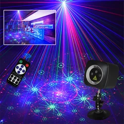 Carga usb 32 padrões projetor a laser à prova dwaterproof água efeito de palco iluminação disco dj natal lâmpada dança casa iluminação festa feriado