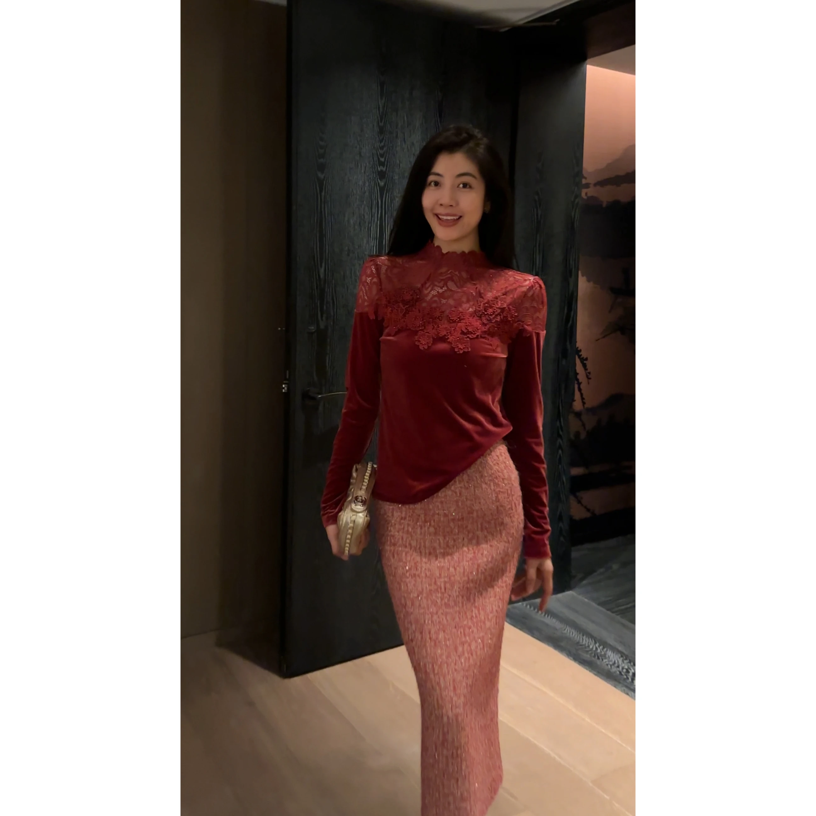 

Женский топ NCOU Nicole Winter Velvet с вышивкой, кружевом и стразами, модный и элегантный