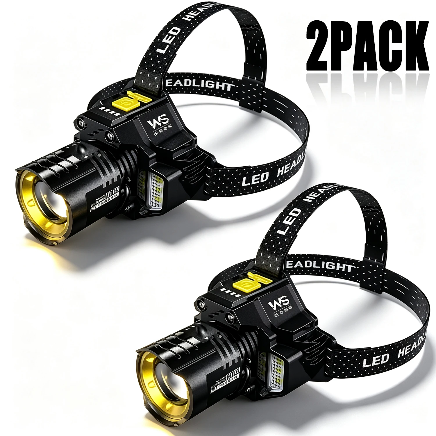 Powerful LED Headlamp Motion Sensor Headlight 18650 Rechargeable Head Flashlights High Power COB Head Lamp Fishing Headlight