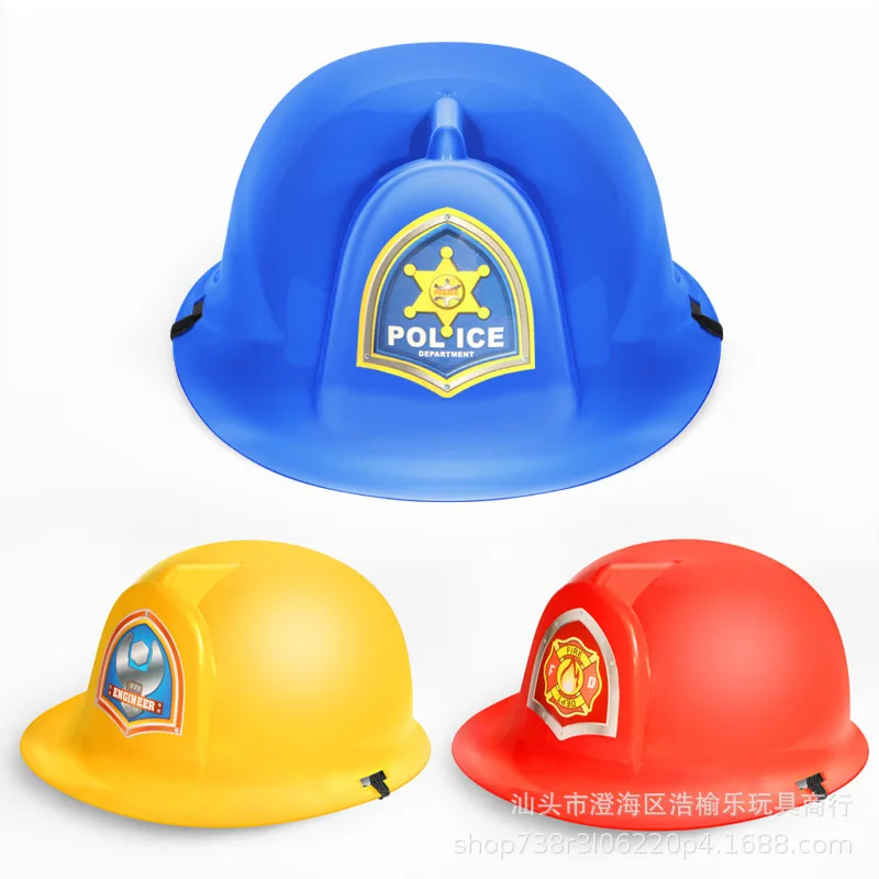 Party Hat Dress Up Pretend Career Role Play Hard Plastic Hats Fireman Hat Construction Hat Kids Birthday Party Decor Supplies